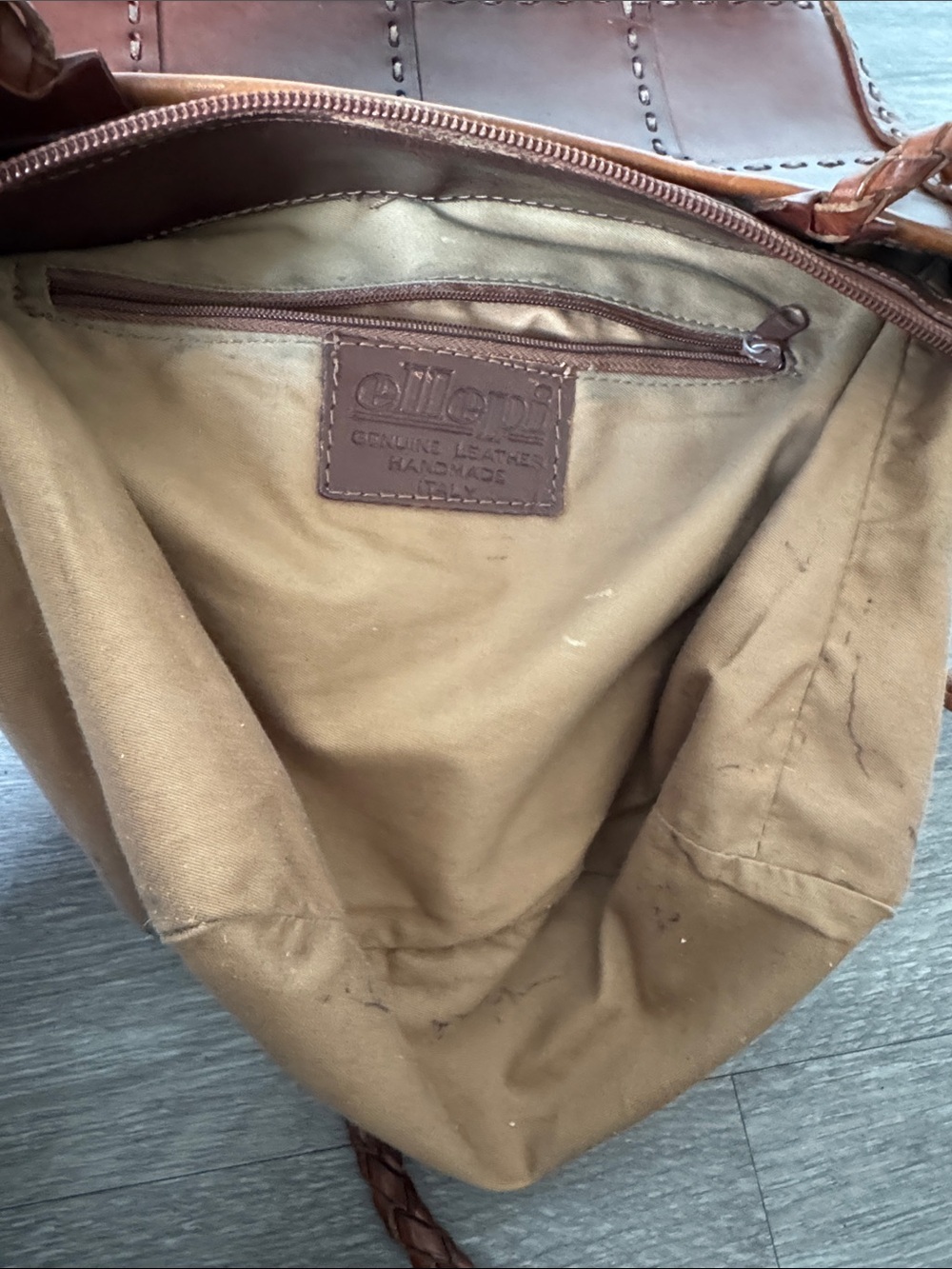 Ellepi Handmade Braided-Strap Patchwork Leather Shoulder Bag in Deep Brown - Picture 9 of 10